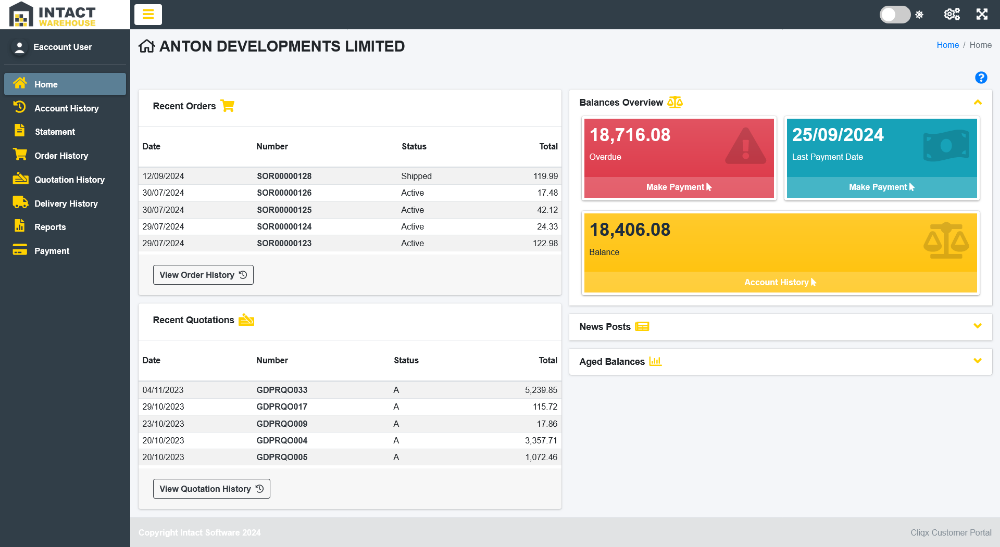 Intact e-account portal